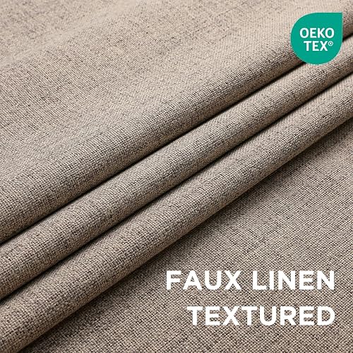 CUCRAF - Juego de 2 Paneles 100% Opacas de 84 Pulgadas de Largo, con Aspecto de Lino sintético, Aislamiento térmico, con Ojales, Cortina de oscurecimiento de habitación para recámara, Sala de Estar