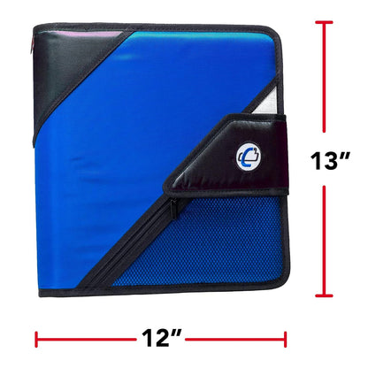 Case-it - Carpeta de apertura de velcro con pestaña abierta – juntas tóricas de 2 pulgadas – Carpeta de archivos expandible de 5 colores – Múltiples bolsillos – Capacidad de 400 hojas – Azul S-826-A