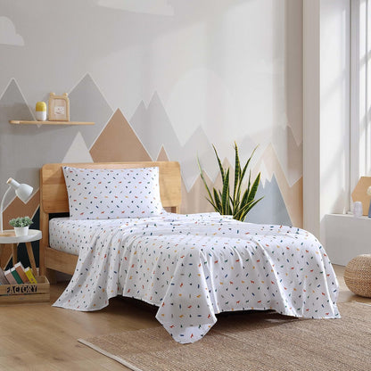 Eddie Bauer Kids - Sábanas Completas, Ropa de Cama Infantil Resistente a Las Manchas, para niños pequeños, diseño de Perros, Individual, Blanco