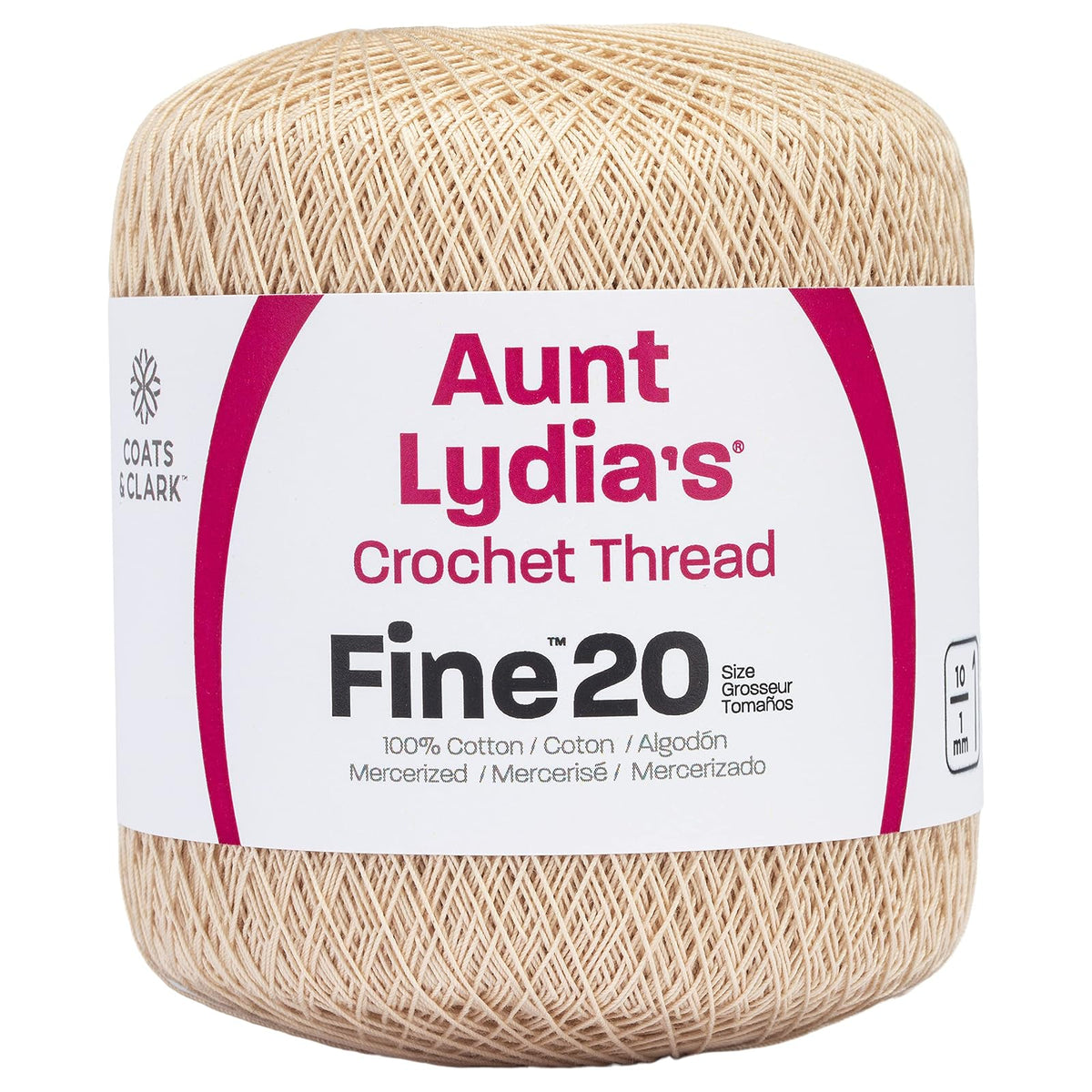 Coats Crochet Fine Crochet Thread, 20, Natural