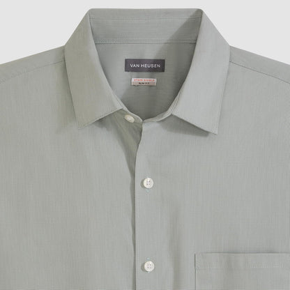 Van Heusen Camisa de Manga Corta sin Arrugas Grande y Alta a Cuadros Camisa Abotonada para para Hombre