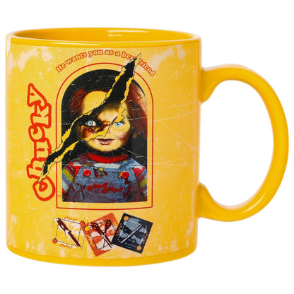 Silver Buffalo Chucky Horror "He Wants You as a Best Friend" Taza de cerámica, 20 onzas