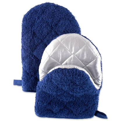 Guantes de Cocina DII de Algodón Terry Set de 2 - Short Mitt - Nautical Blue