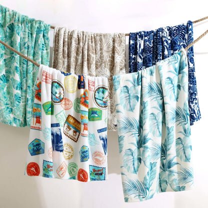 Tommy Bahama - Manta de Forro Polar de Felpa, Juego de Ropa de Cama Tropical para Cama o sofá (Waimea Bay Green, 50 x 70 Pulgadas)