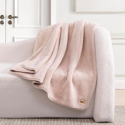 UGG Whitecap - Manta de Felpa de Forro Polar, Ligera, Suave, acogedora para sofá, decoración del hogar de Lujo para Sala de Estar, Lavable a máquina, Mantas de Franela hipoalergénicas, 50 x 70