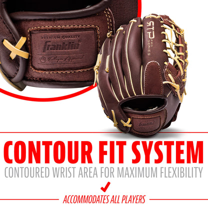 Franklin Sports - Guantes de béisbol RTP Pro - Guante de Campo de béisbol - Guante de Campo/Lanzador - 12 Pulgadas, café
