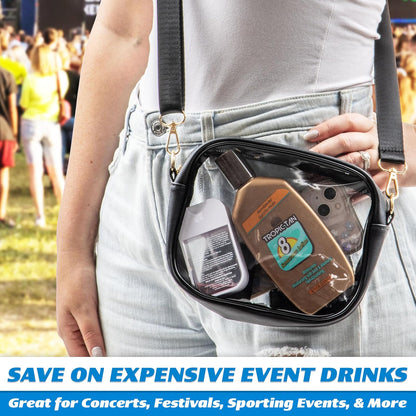 GoPong Tropic - Frascos de viaje con alcohol oculto, paquete de 2 botellas de filtro solar para playas, cruceros y eventos deportivos, incluye embudo y boquilla