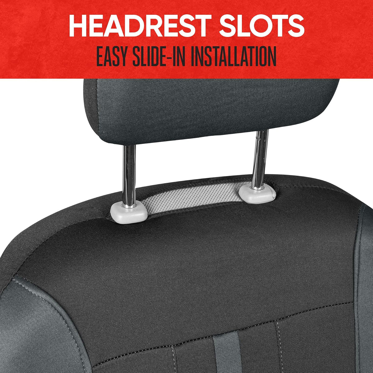 Motor Trend OmniFit MTSC-359 Fundas de Asiento Juego Completo para Camioneta/Van/SUV, Gris/Negro