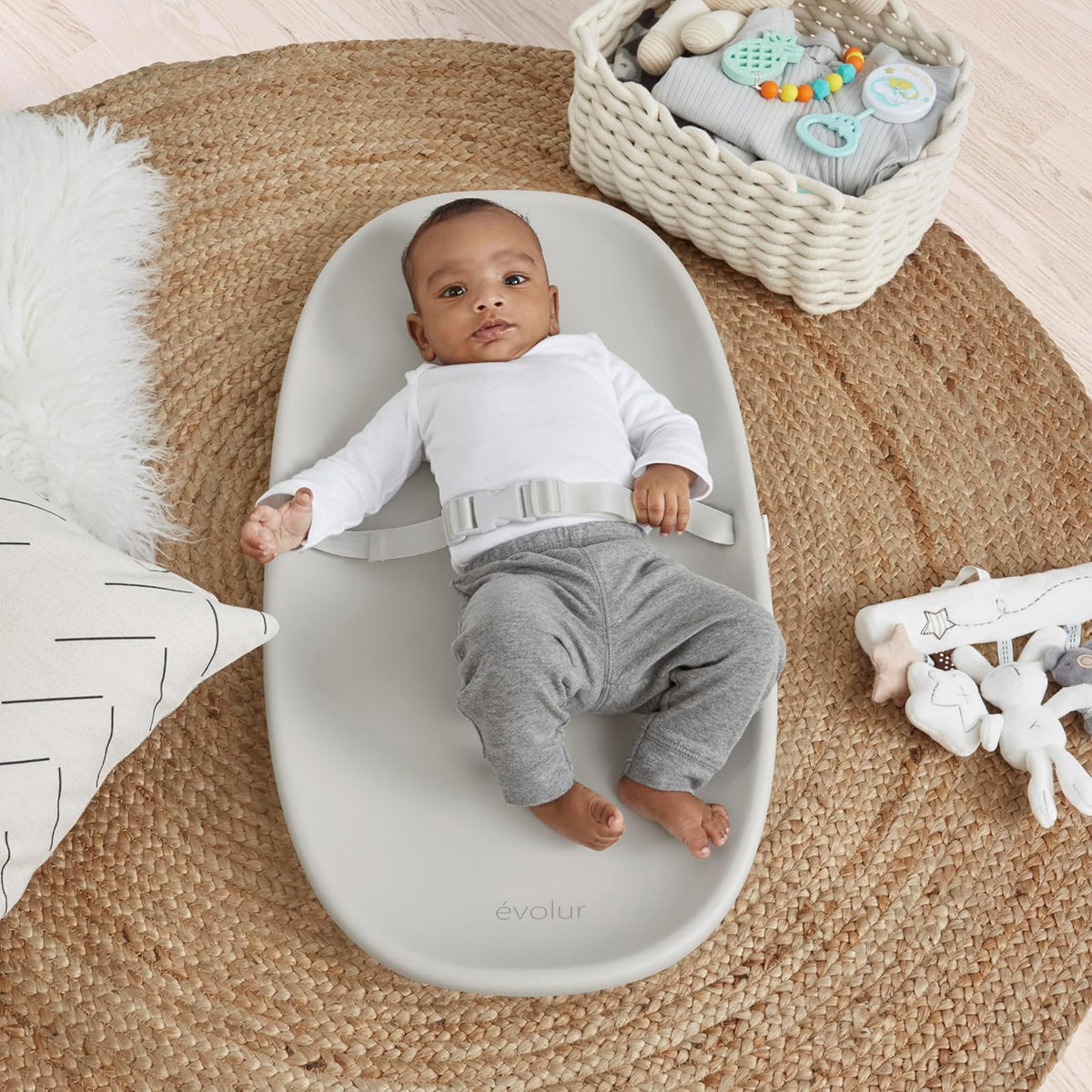 Evolur Eva Baby Changing Pad in Light Gray, Soft and Breathable, Lightweight and Portable Changing Pad, Fits all Changing Table, Waterproof Firm Padding