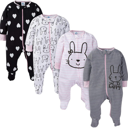 Gerber Paquete de 4 Pijamas Sleep 'N Play para bebés