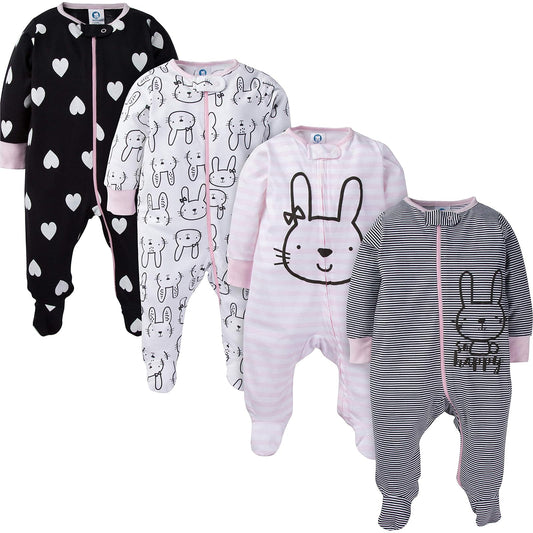 Gerber Paquete de 4 Pijamas Sleep 'N Play para bebés