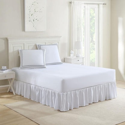 Laura Ashley - Fundas de Almohada Europeas, 100% algodón Suave con Cierre de sobre, Funda de Almohada para Cama o sofá, Certificado Oeko-Tex, Juego de 2 (Azul Vid Cosido, 26 x 26 Pulgadas)