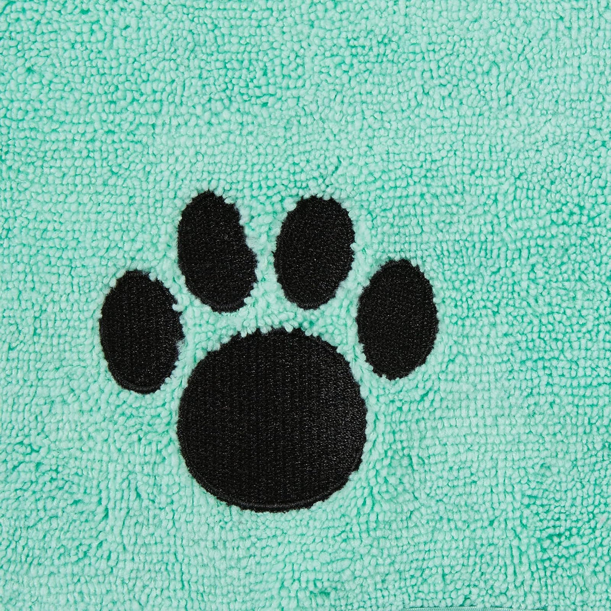 Bone Dry Colección Pet Robe - Bata de baño de Microfibra Absorbente Bordada con Cierre Ajustable, para Perros y Gatos, Talla M, Color Aguamarina