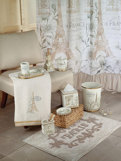 Avanti Linens - Cortina de Ducha de Tela, Esencial para el baño, decoración Elegante del hogar (colección Paris Botanique, 72 Pulgadas)