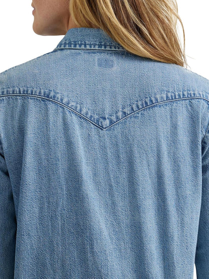 Lee Camisa Legendary Slim Fit Western de Algodón para Mujer