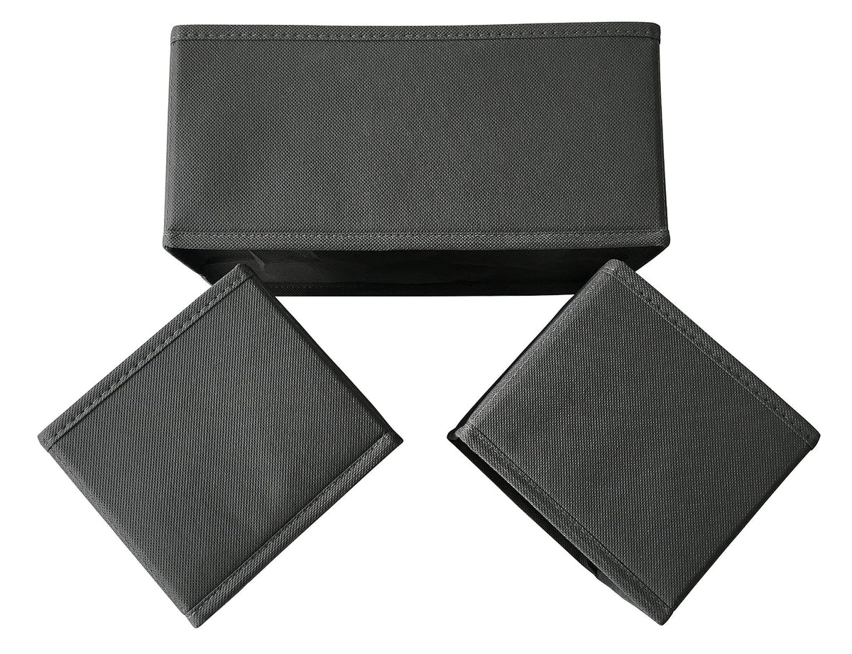 Sodynee - Caja de almacenamiento de tela plegable SCD6SBL, organizadora de armario, tocador, cubo, papeleras, compartimentos con cajones para ropa interior, sujetadores, calcetines, corbatas, bufandas, paquete de 6, gris