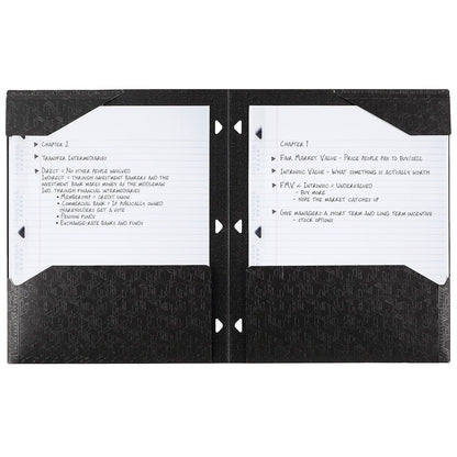 Five Star - Carpeta de 2 bolsillos, carpeta de plástico con pestañas permanentes, se adapta a carpetas de 3 anillas, soporta papel de 8-1/2 x 11 pulgadas, negro (333420G-ECM)
