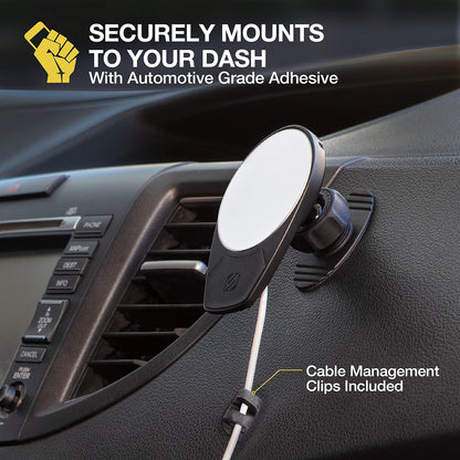 Scosche MSCODVMPD20 MagicMount 4 en 1 Tablero de Instrumentos/ventilación/Brazo oscilante para Cargador inalámbrico MagSafe (Cargador no Incluido) Soporte de Automóvil para Almohadilla de Carga MagSafe