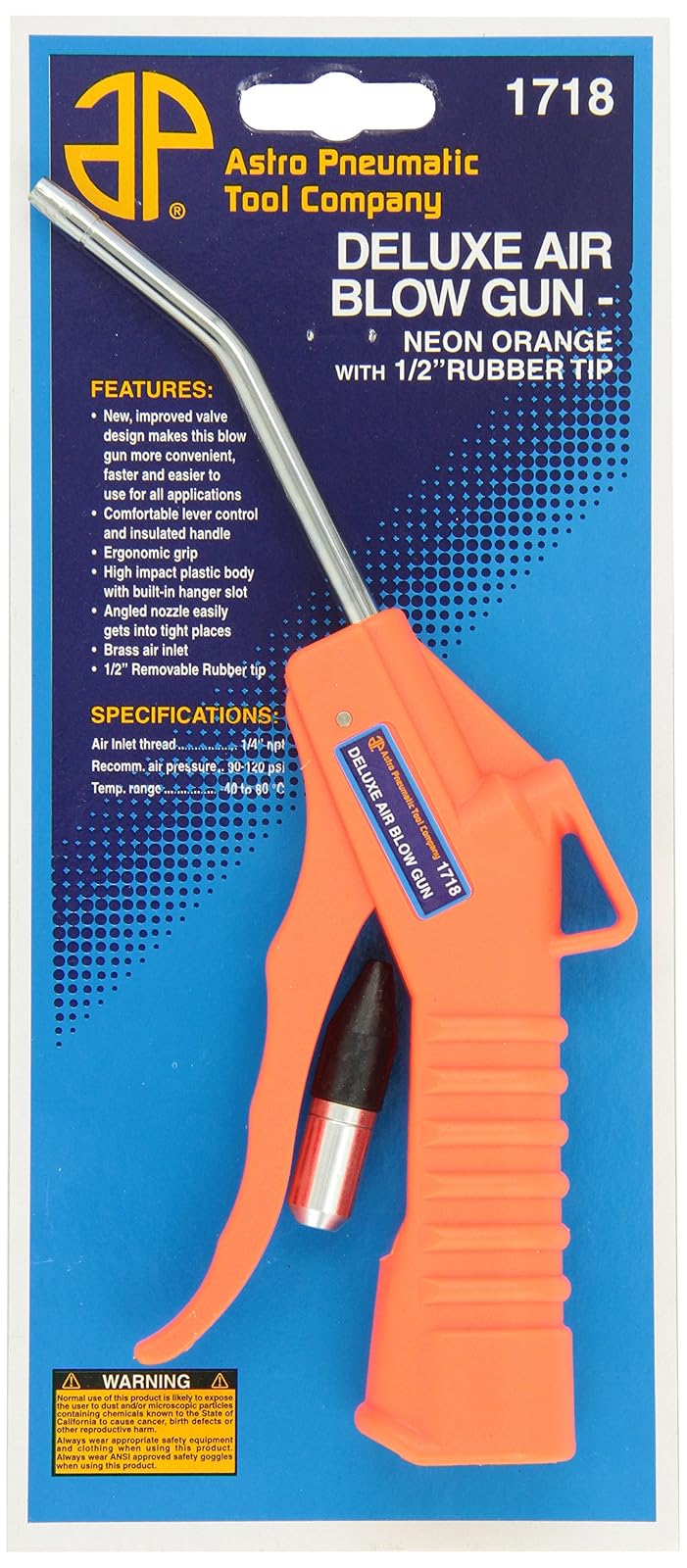 Astro 1718 Deluxe Orange - Pistola de soplado de Aire (10,16 cm), Color Naranja