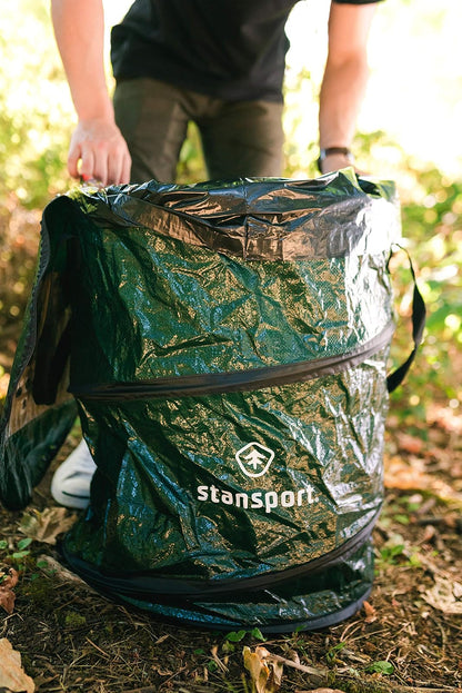 Stansport Collapsible Campsite Carry-All Trash Can, Green