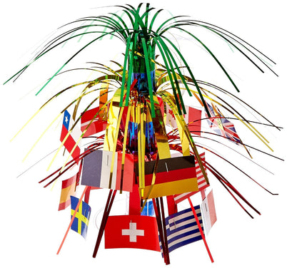 Beistle 57372 International Flag Miniature Cascade Centerpiece, 71/2-Inch, Multicolored
