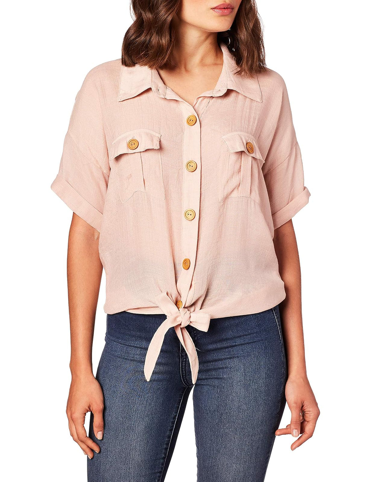Ferriano BP01144-RA-M Blusa para Mujer, Color Rosa, Mediano