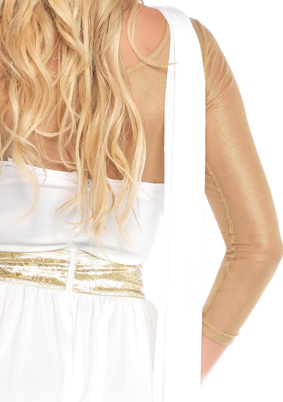 Leg Avenue Women's Greek Goddess Bodysuit Costume, White/Gold, Small