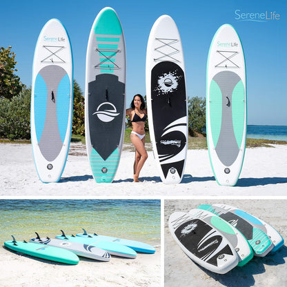 SereneLife Tabla Paddle Surf Inflable con Accesorios y Bolsa