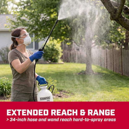 Chapin 20004 Made in USA 1 -Gallon Lawn and Garden Pump Pressured Sprayer, for Spraying Plants, Garden Watering, Weeds and Pests