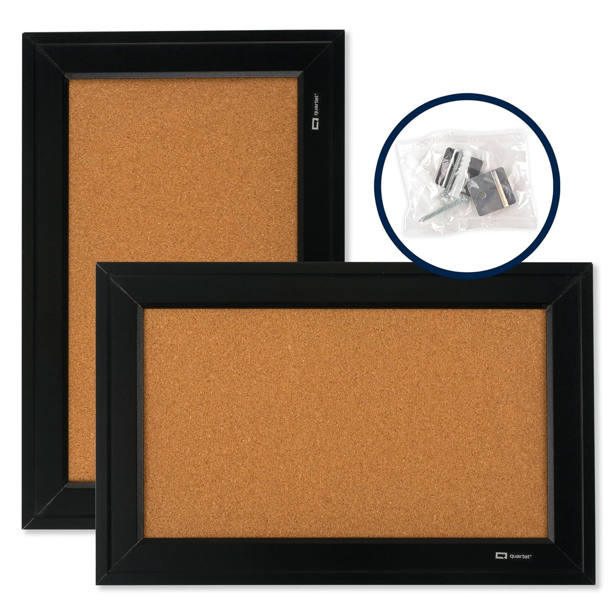 Quartet Home Decor 79281 Tablero para anuncions de corcho natural, Marco negro,11" x 17"