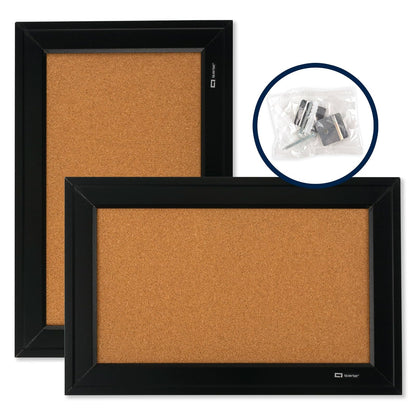 Quartet Home Decor 79281 Tablero para anuncions de corcho natural, Marco negro,11" x 17"