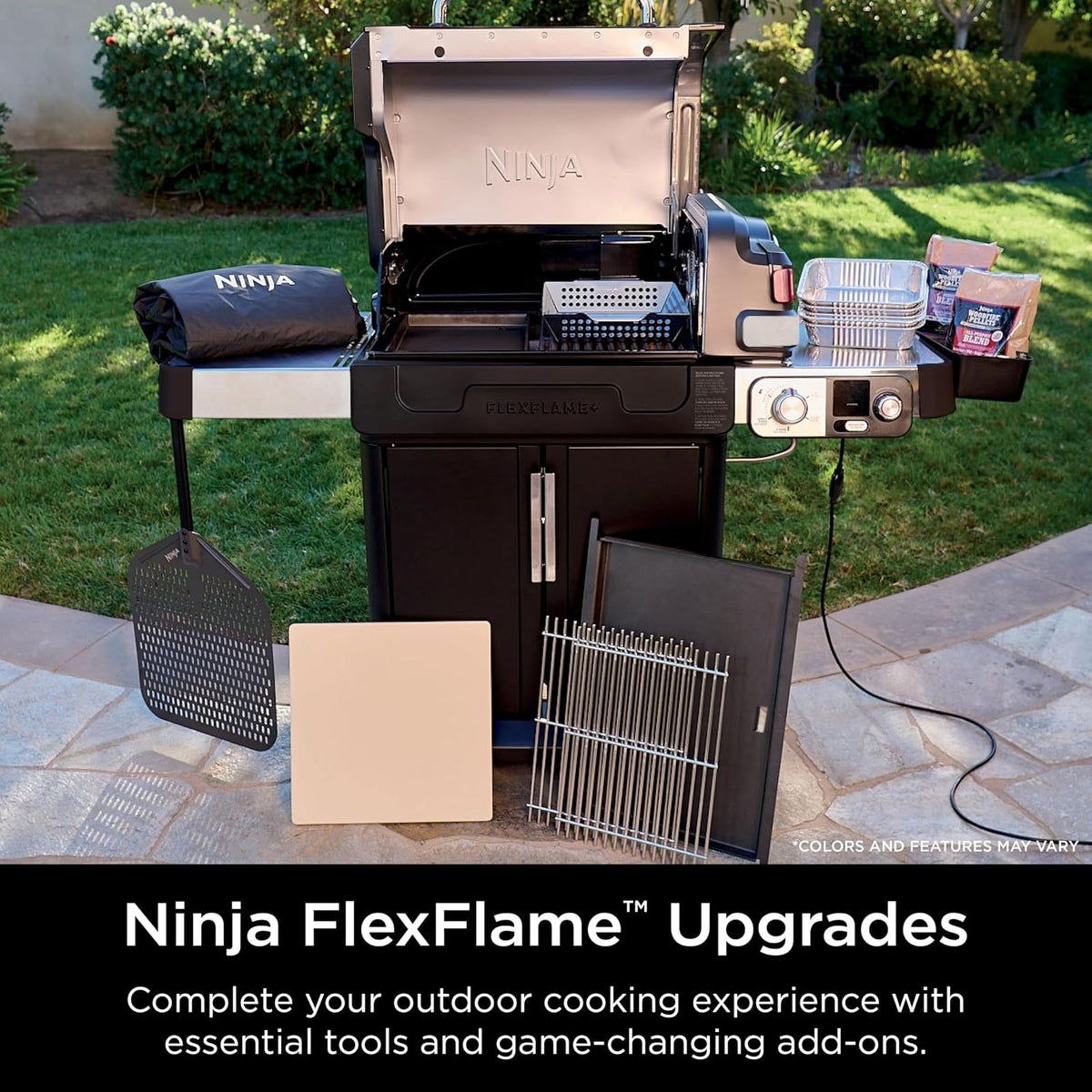 Ninja FlexFlame Upgrades Cubierta Premium para Parrilla, Ligera y Duradera, Resistente a UV y Agua, Serie PG300, Se Ajusta Exclusivamente a la Serie PG300, XSKPGCVR