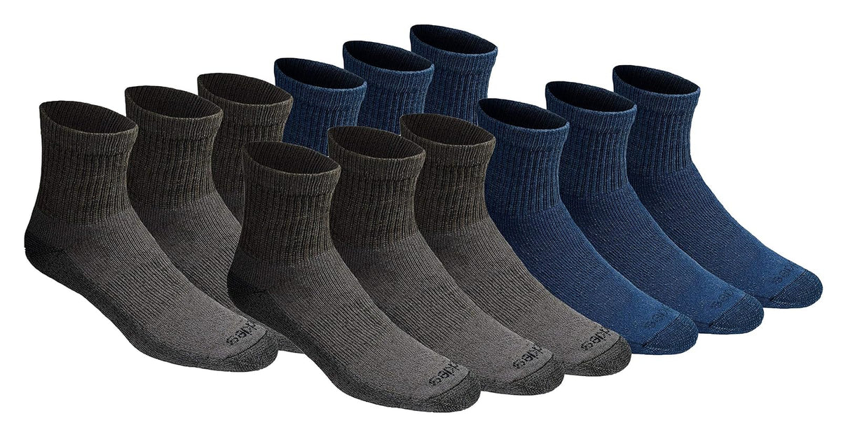 Dickies Calcetines Dri-Tech Control de Humedad para Hombre - M - Mezclilla mixta (12 pares)