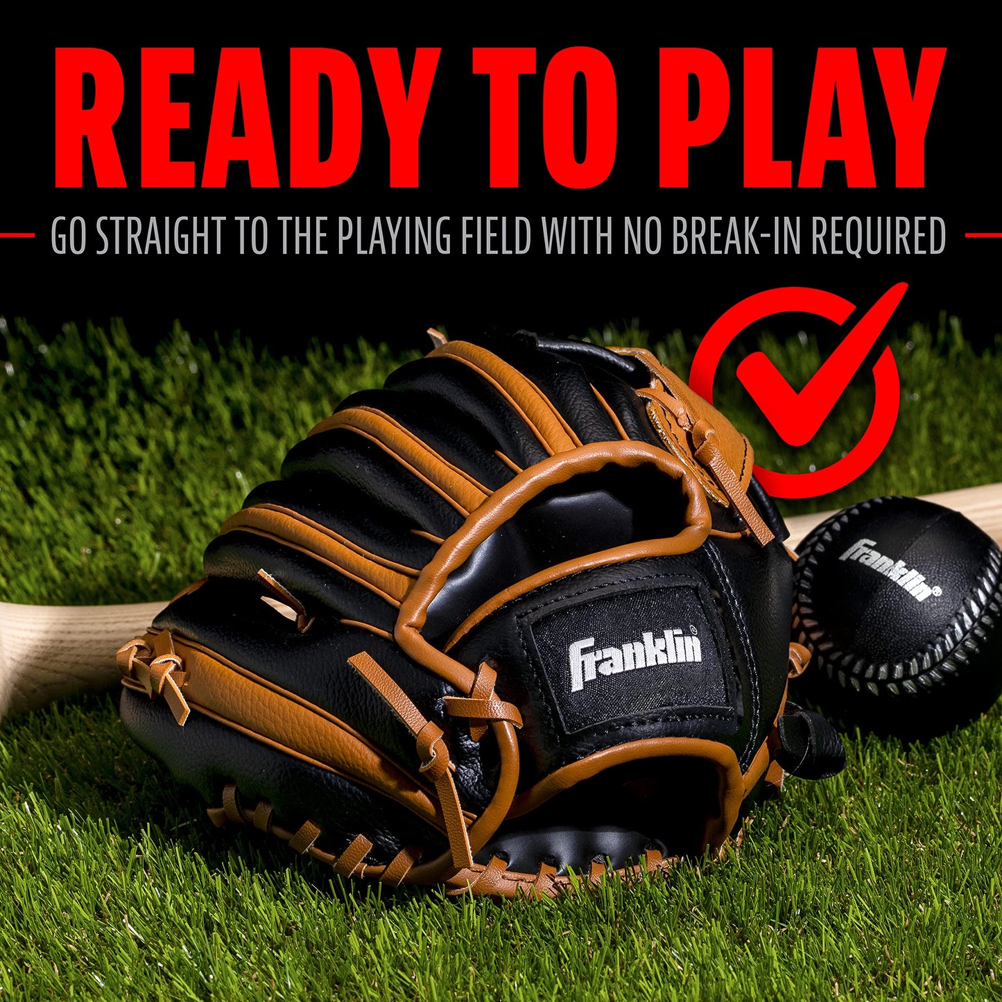 Franklin Sports - Guantes de béisbol para niños, juego de guantes y pelota RTP para niños y niñas, juego de guantes de teeball para niños y niña