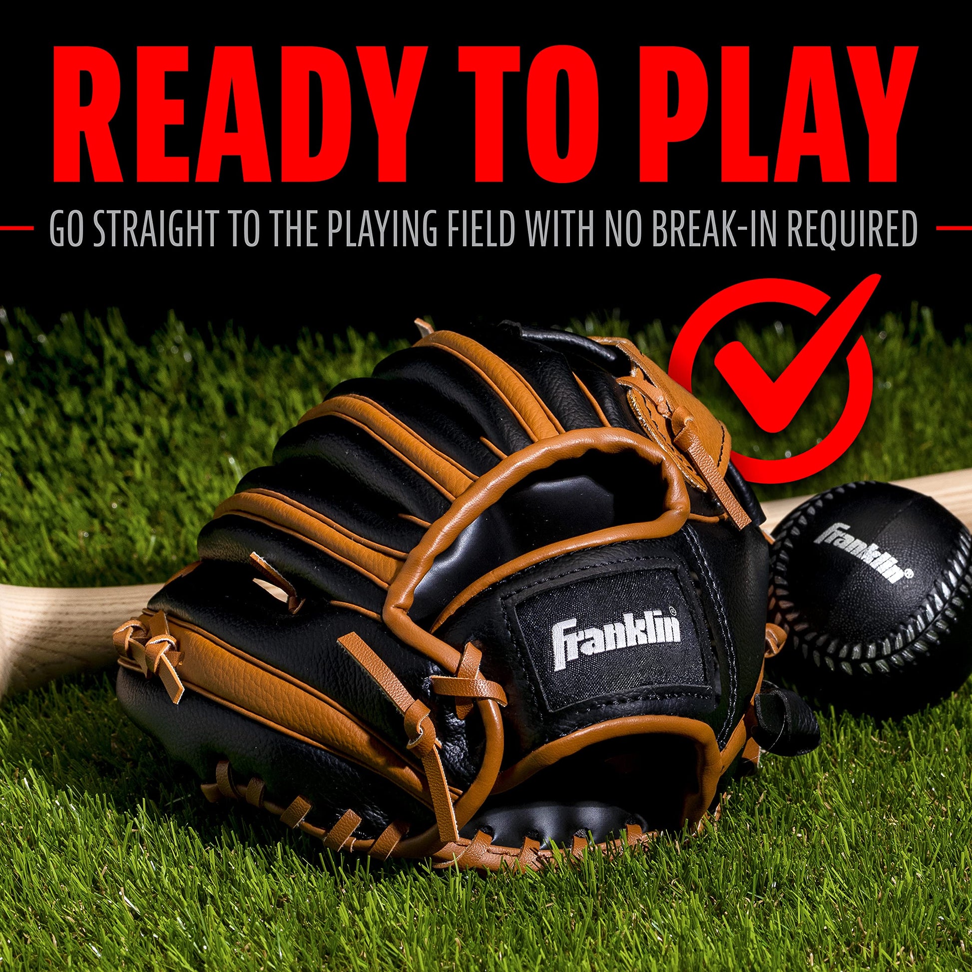 Franklin Sports - Guantes de béisbol para niños, juego de guantes y pelota RTP para niños y niñas, juego de guantes de teeball para niños y niña