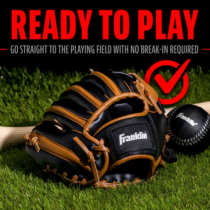 Franklin Sports - Guantes de béisbol para niños, juego de guantes y pelota RTP para niños y niñas, juego de guantes de teeball para niños y niña