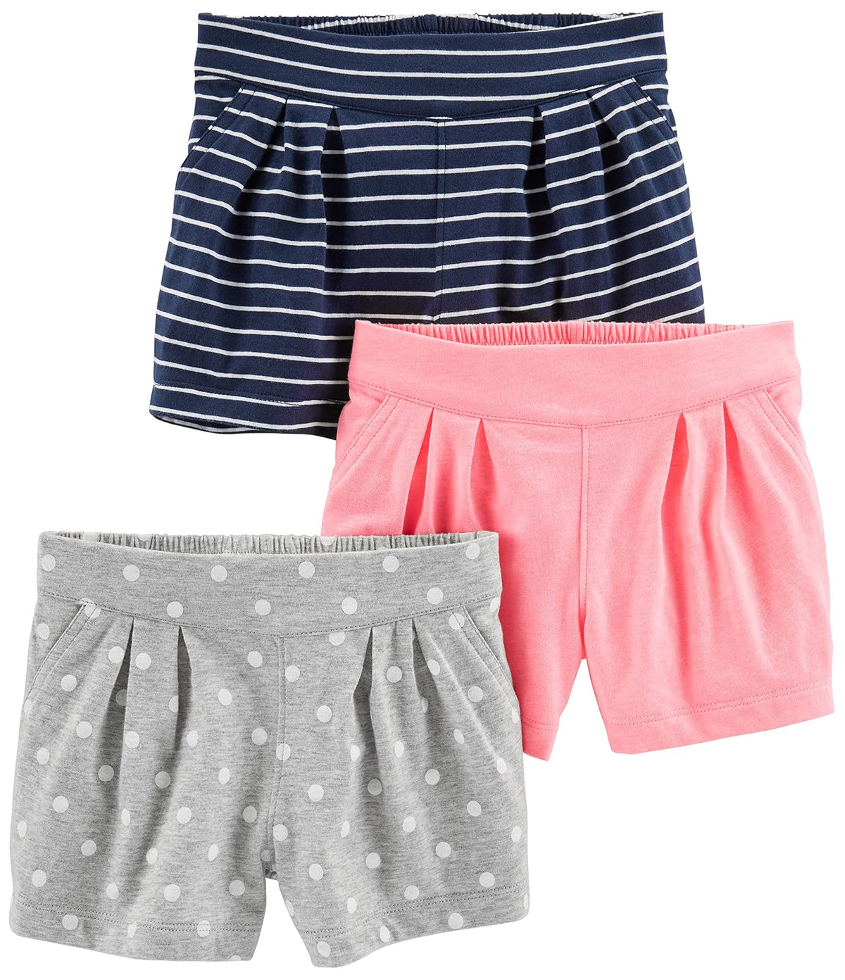 Simple Joys by Carter's Paquete de 3 Pantalones Cortos de Punto Pantalones Cortos para Bebé-Niñas