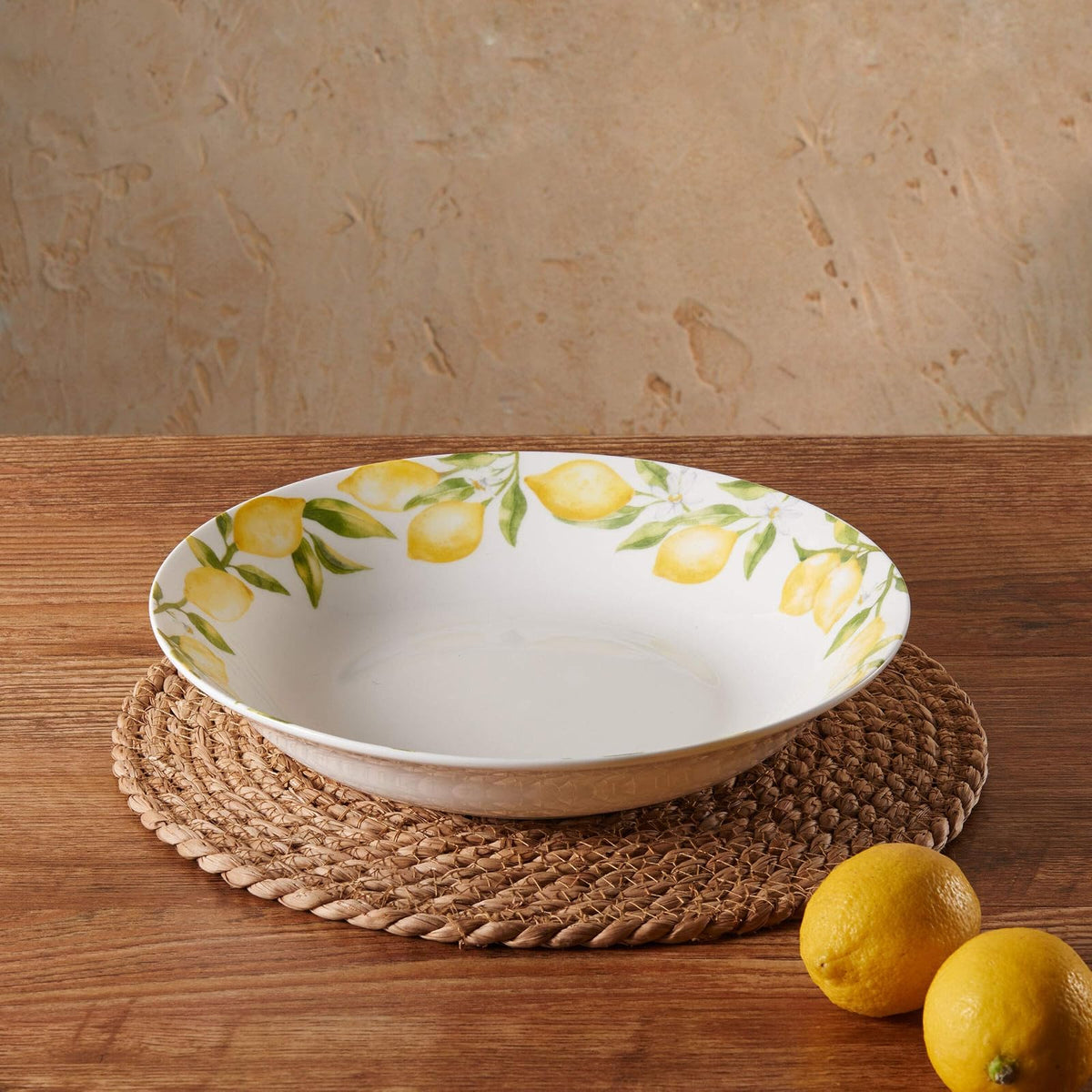Mikasa Lemons Bone China - tazón ligero resistente a las astillas, 10 pulgadas, multicolor
