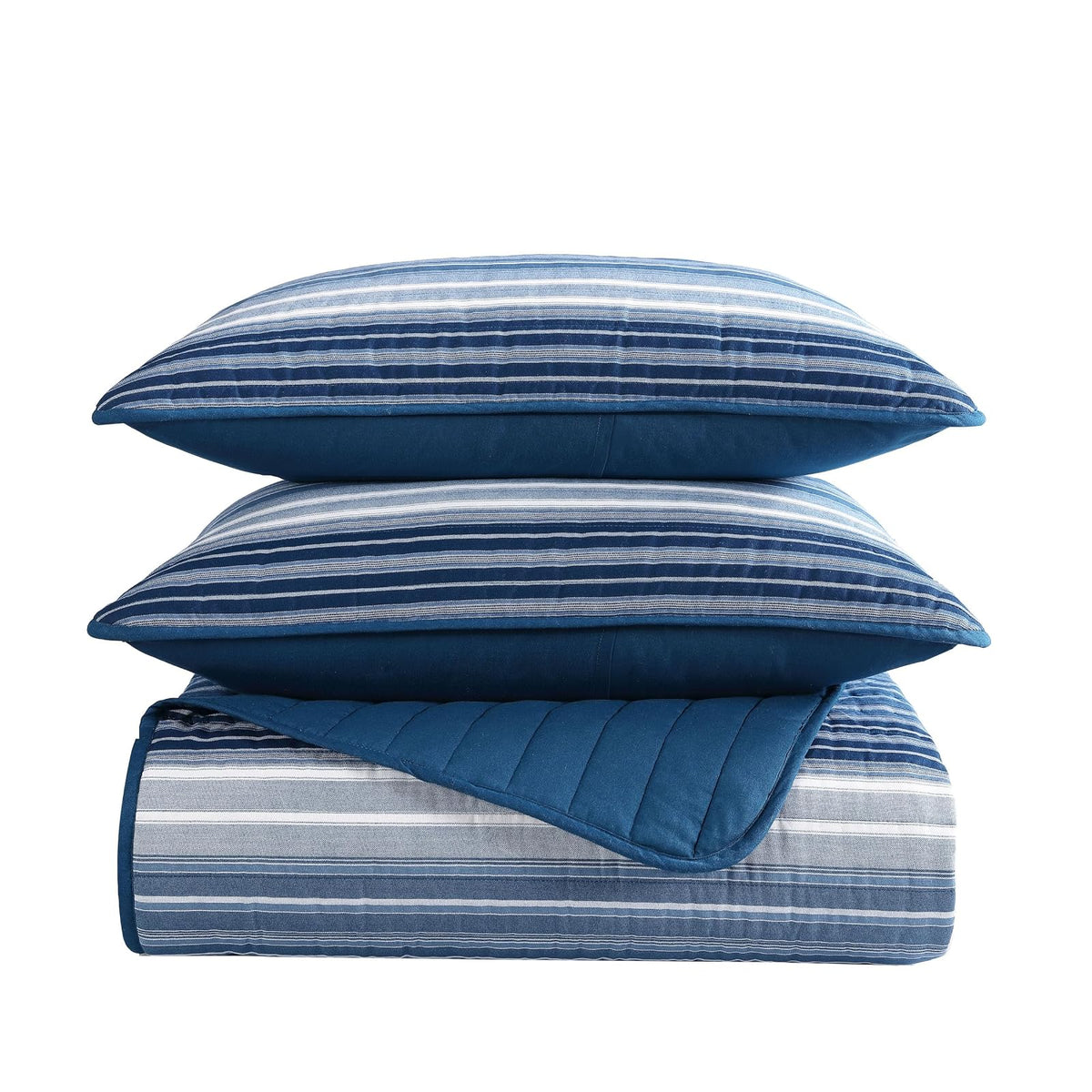 Nautica - Juego de edredón King de algodón Reversible con Fundas a Juego, Juego de Ropa de Cama para Todas Las Estaciones (Azul Coveside, King)