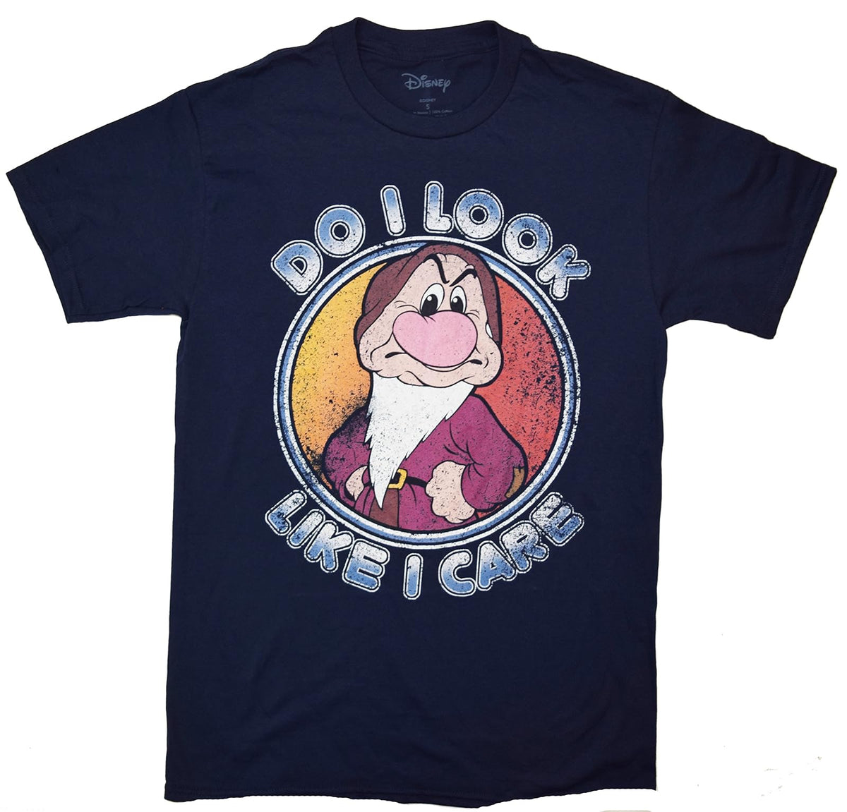 Disney Playera Seven Dwarfs Grumpy Look Like I Care CamisetaHombre