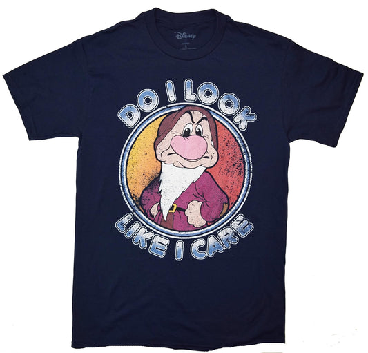Disney Playera Seven Dwarfs Grumpy Look Like I Care CamisetaHombre