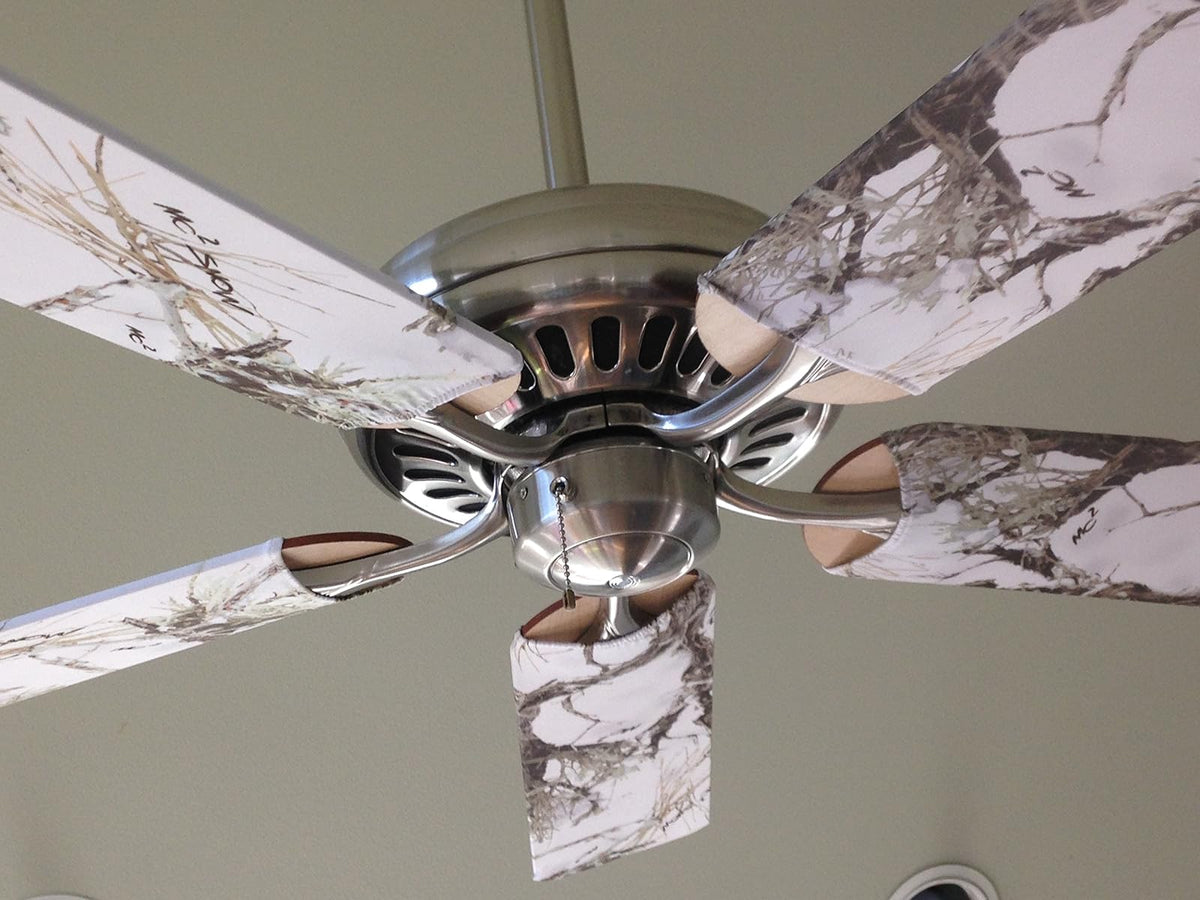 Fan Blade Designs MC2 Snow Camo - Cubiertas para ventilador de techo