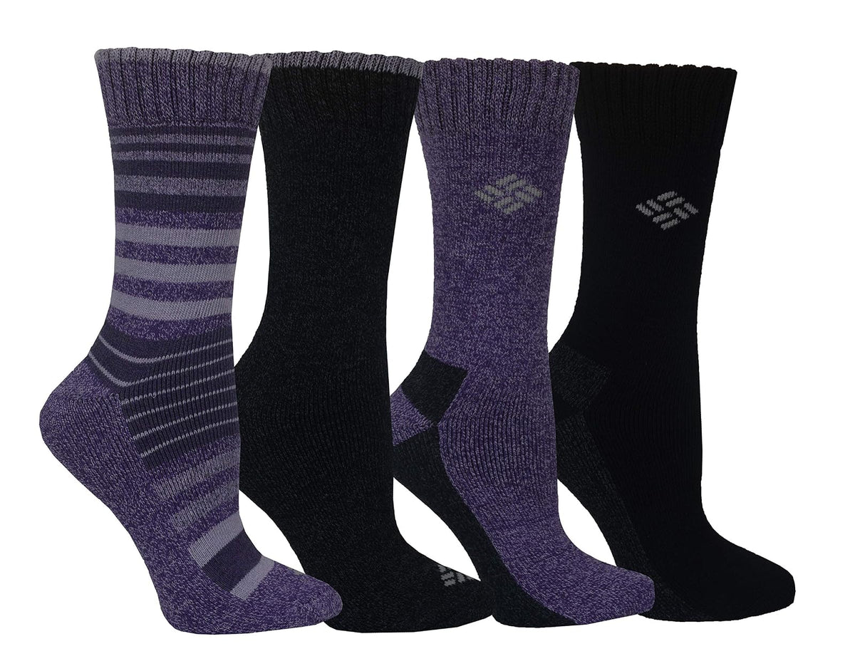 Columbia Calcetines Deportivos para Mujer - 4-10 - Ciruela - Negro