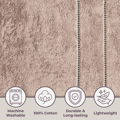 Lavish Home 67-0024-T Towel Set Zero Twist, Quick Dry Cotton, Taupe, 6 Piece