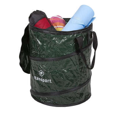 Stansport Collapsible Campsite Carry-All Trash Can, Green