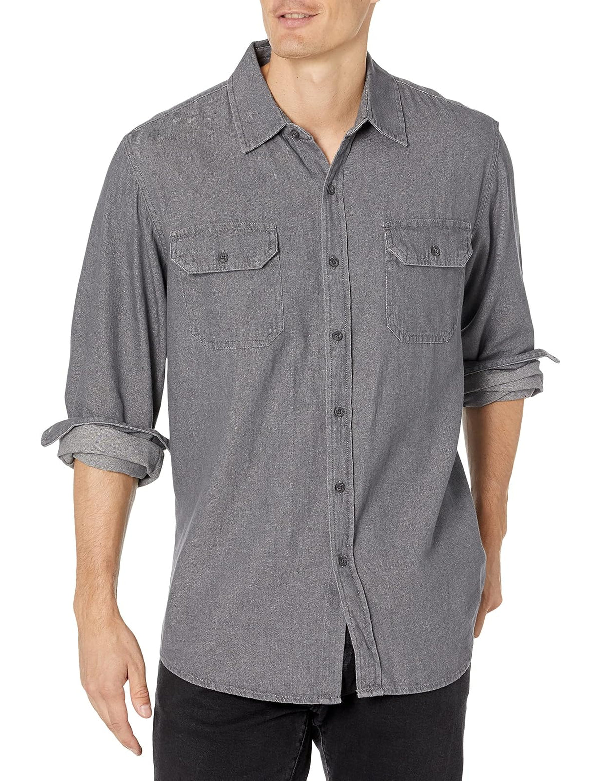 Wrangler Authentics Camisa Tejida de Manga Larga para Hombre - Gris - CH