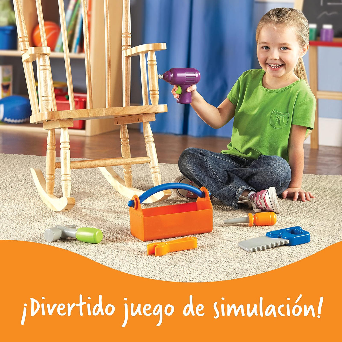 Learning Resources New Sprouts Fix It, Set de Herramientas para Niños, Juguetes de Motricidad Fina, Juguetes de Construccion, Juegos de Roles y Simulacion, 6 Piezas, Mayores de 2 años