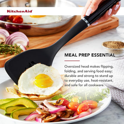 KitchenAid Classic - espátula sólido, negro, 13.5 x 3.3 pulgadas