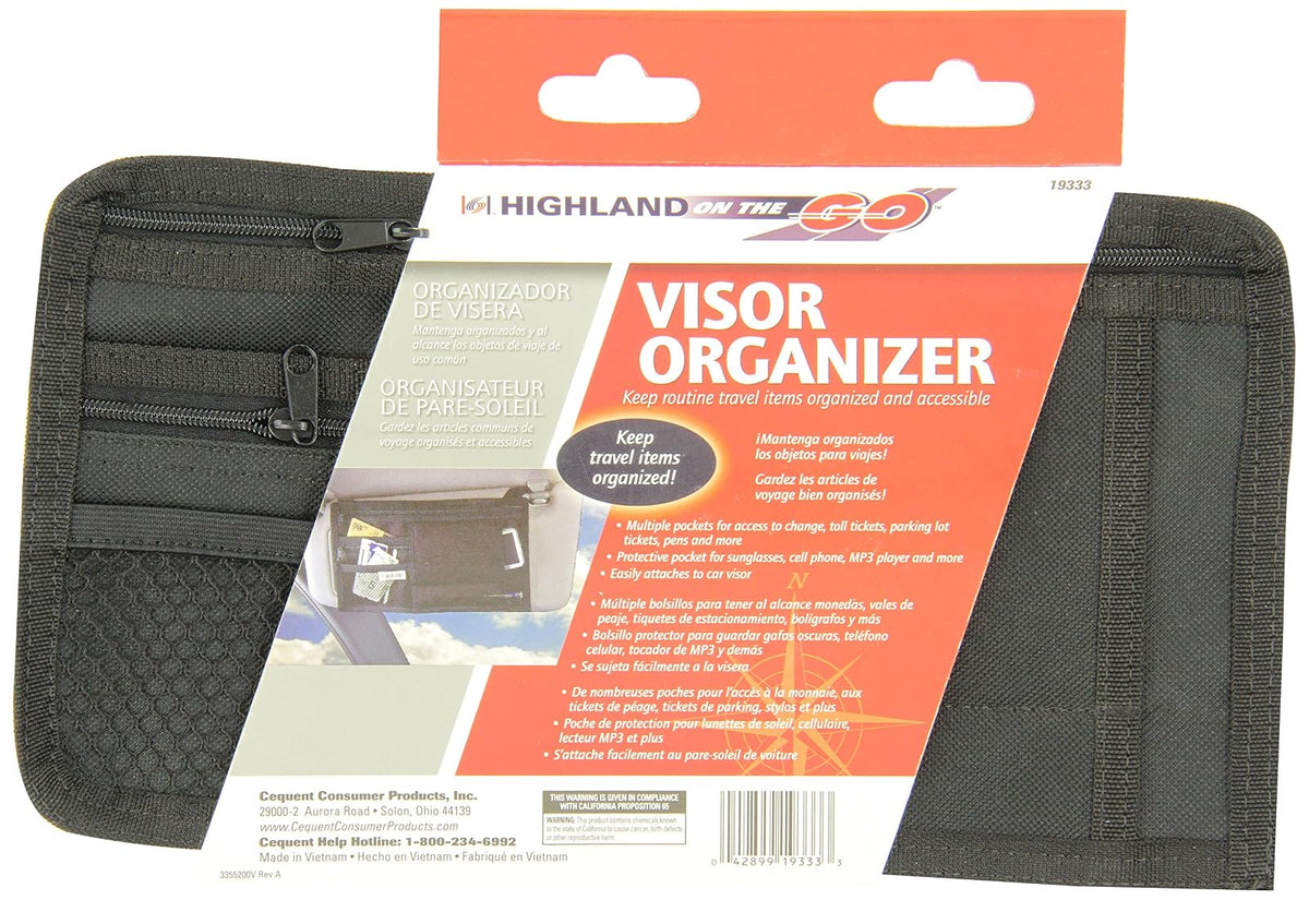 Highland 1933300 Sunglass Visor Organizer, Black