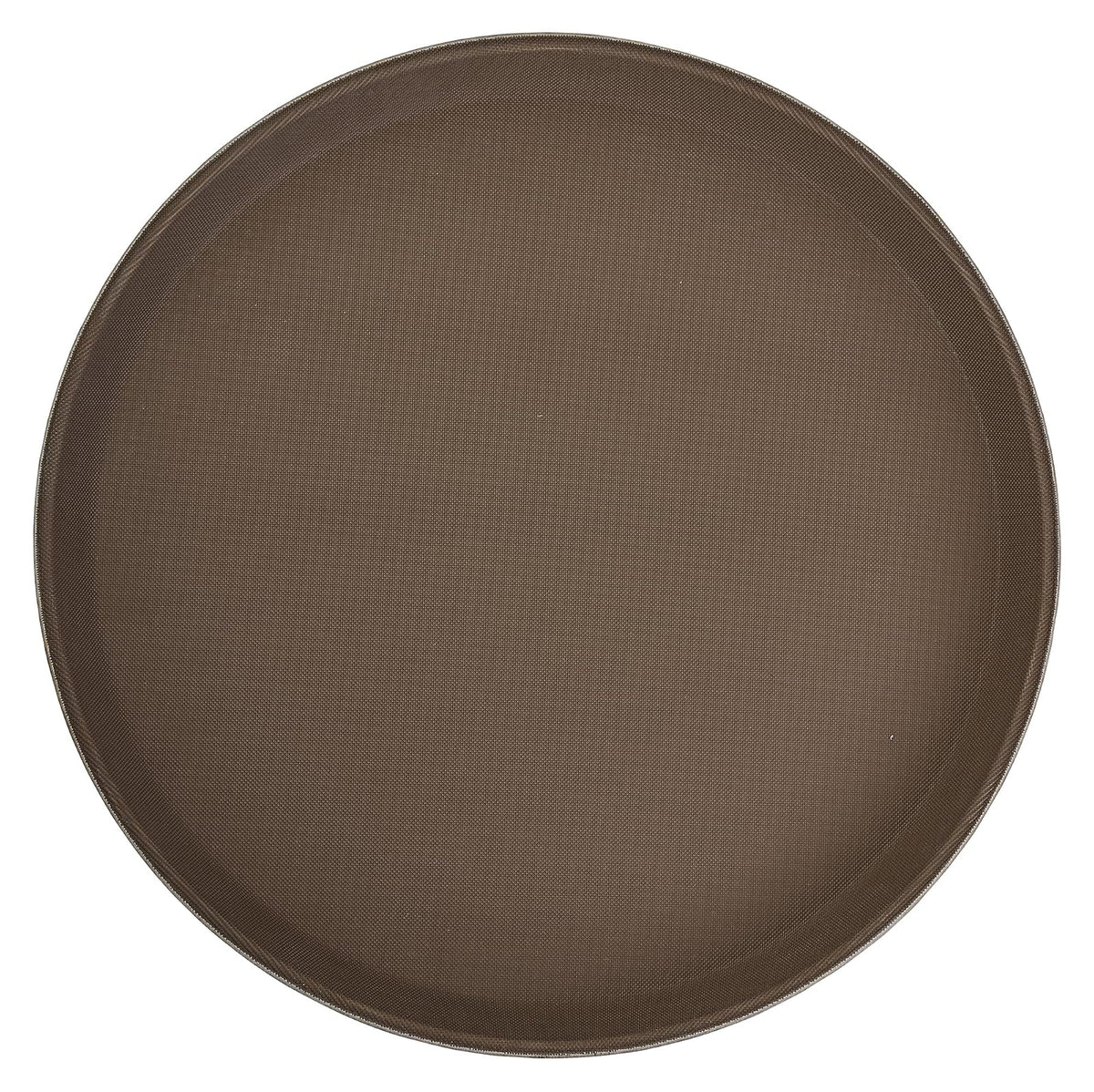 Winco Bandeja Redonda de Fibra de Vidrio con Superficie Antideslizante, 35,5 cm, Color marrón